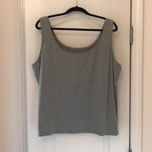 Final - Talbots 3X gray cotton and spandex tank.